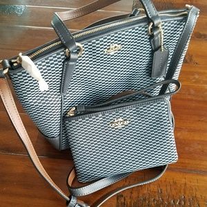 *SOLD*Coach Legacy Jacquard Mini Kelsey Set